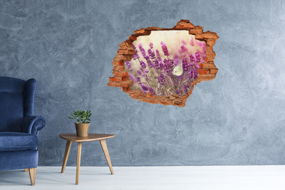 3D Loch Aufkleber Blumenparadies mit einem Schmetterling