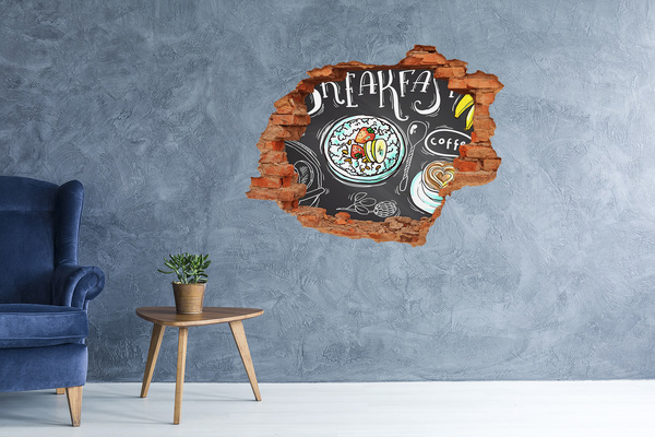 Wandtattoos Loch in der Wand Retro-Frühstück
