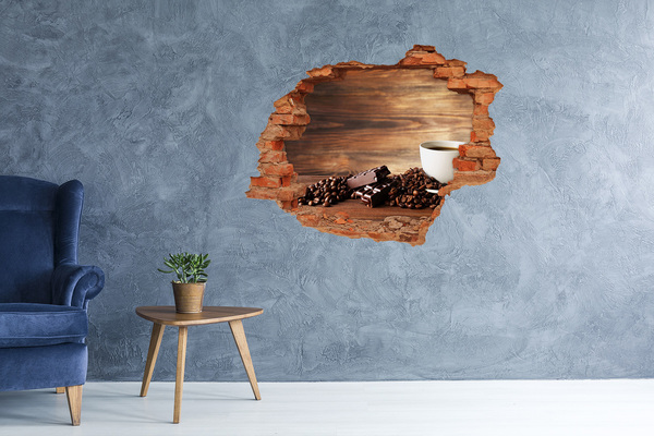 Wandtattoos Loch in der Wand Kaffeeecke mit Schokolade