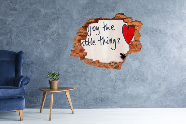 Wandtattoos 3D Optik Loch Eine beschädigte Mauer mit einer Inschrift