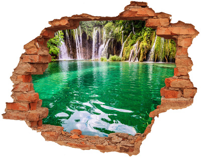 Wandtattoos 3D Optik Loch Tropisches Paradies mit einem Wasserfall