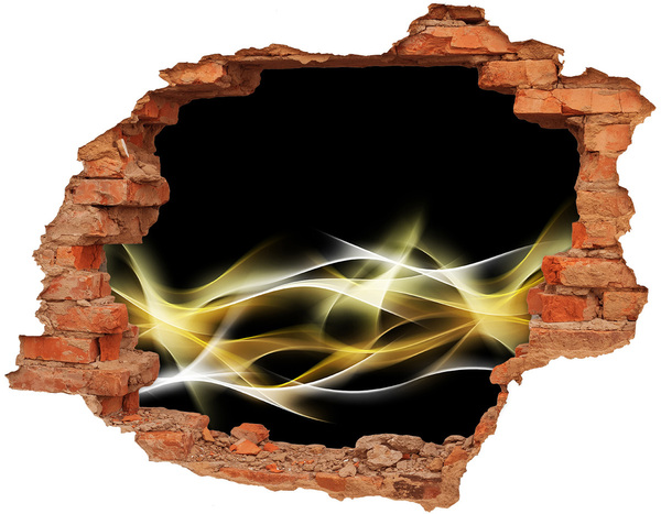 3D Loch Aufkleber Der goldene Riss in der Wand