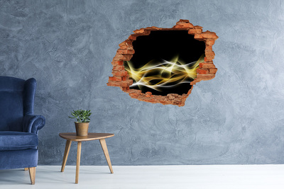 3D Loch Aufkleber Der goldene Riss in der Wand