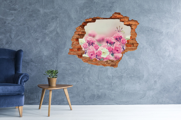 Wandtattoos Loch in der Wand Ein Blumenparadies hinter der Mauer