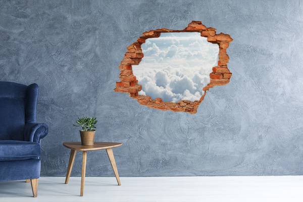 Wandtattoos 3D Optik Loch Der Himmel ist voller Wolken.