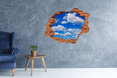 3D Loch Aufkleber Blauer Himmel mit Wolken