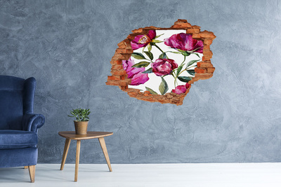 Wandbilder 3D Mauerdurchbruch Blumenwandbild „Loch in der Wand“