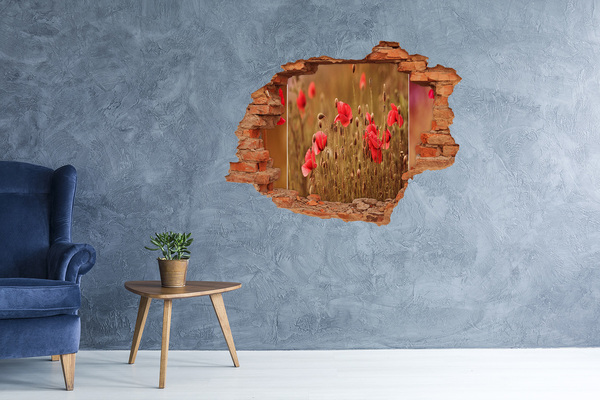 Wandtattoos Loch Blumen zwischen der zerstörten Mauer