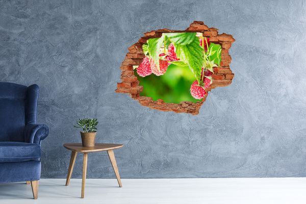 Wandbilder 3D Mauerdurchbruch Himbeeren im Garten
