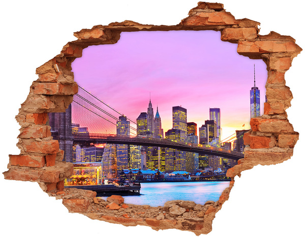 Wandtattoos Loch in der Wand New Yorker Skyline bei Sonnenuntergang