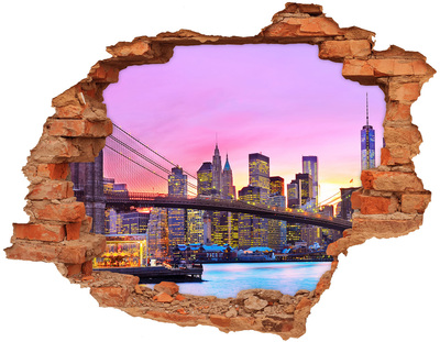 Wandtattoos Loch in der Wand New Yorker Skyline bei Sonnenuntergang