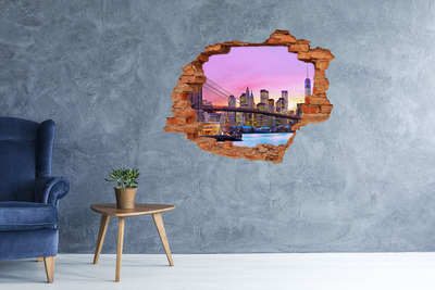 Wandtattoos Loch in der Wand New Yorker Skyline bei Sonnenuntergang