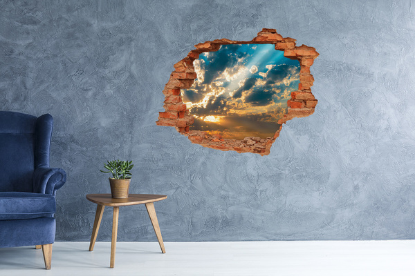 3D Loch Aufkleber Himmel mit Wolken bei Sonnenuntergang