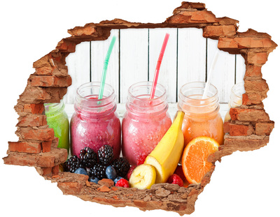 Wandtattoos 3D Optik Loch Frucht-Smoothies in einem kleinen Laden