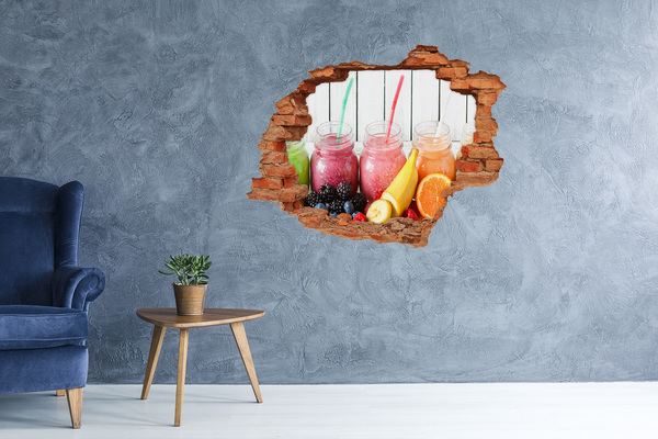 Wandtattoos 3D Optik Loch Frucht-Smoothies in einem kleinen Laden