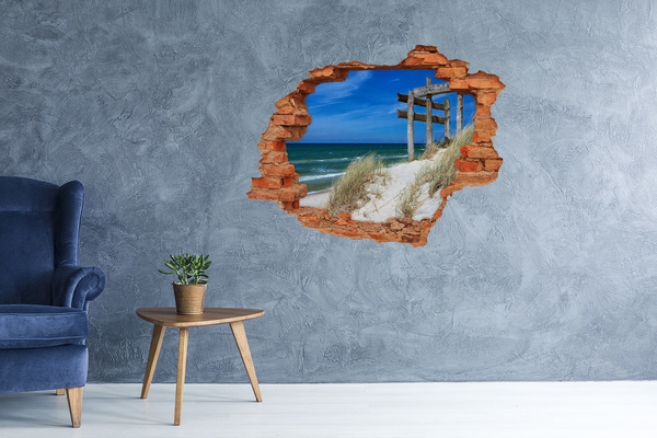 Wandtattoos Loch Tropischer Strand mit Holzsteg