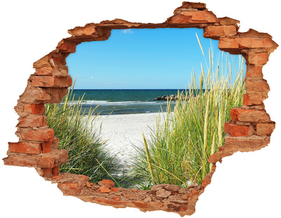 Wandbilder 3D Mauerdurchbruch Ein bezaubernder Strand mit Blick auf das Meer