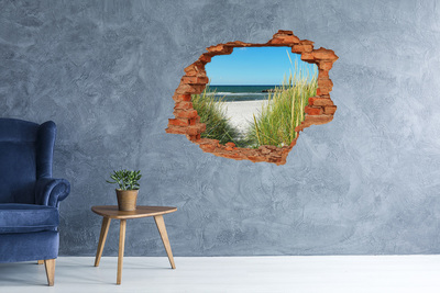 Wandbilder 3D Mauerdurchbruch Ein bezaubernder Strand mit Blick auf das Meer