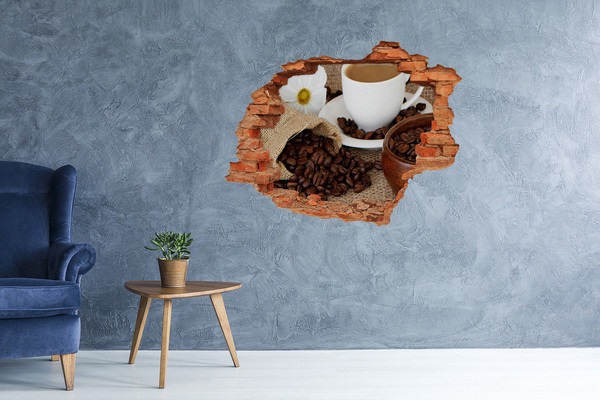 Wandtattoos Loch in der Wand Kaffeegenuss ganz bequem von zu Hause aus