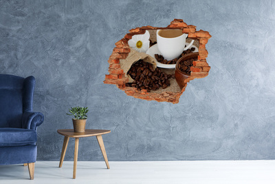 Wandtattoos Loch in der Wand Kaffeegenuss ganz bequem von zu Hause aus