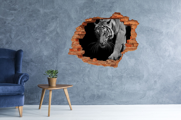 Wandtattoos Loch in der Wand Tiger in einem Loch in der Wand