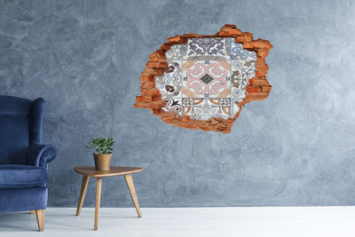 Wandtattoos Loch Ein abgenutzter Boden mit bunten Fliesen