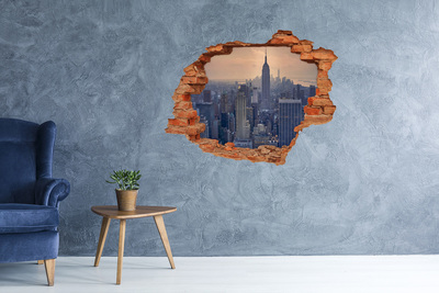 Wandtattoos Loch in der Wand Blick auf New York