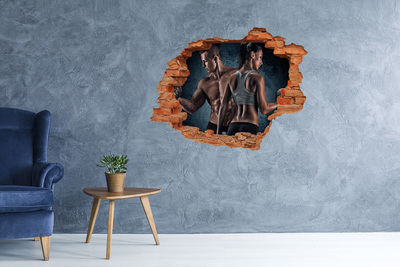 Wandbilder 3D Mauerdurchbruch Fitnessstudio in Aktion