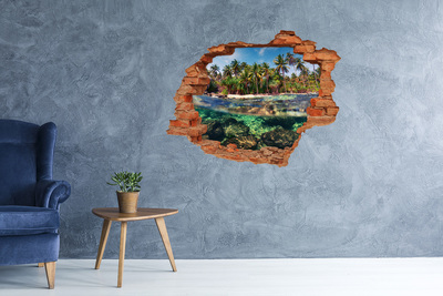 Wandtattoos Loch Tropisches Paradies hinter der Mauer