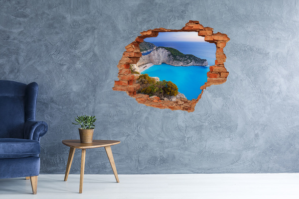 3D Loch Aufkleber Bucht von Zakynthos