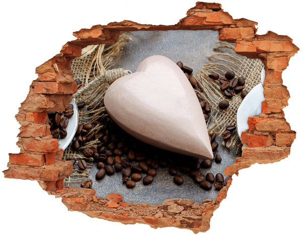 Wandbilder 3D Mauerdurchbruch Eine Kaffeeoase in den Ruinen