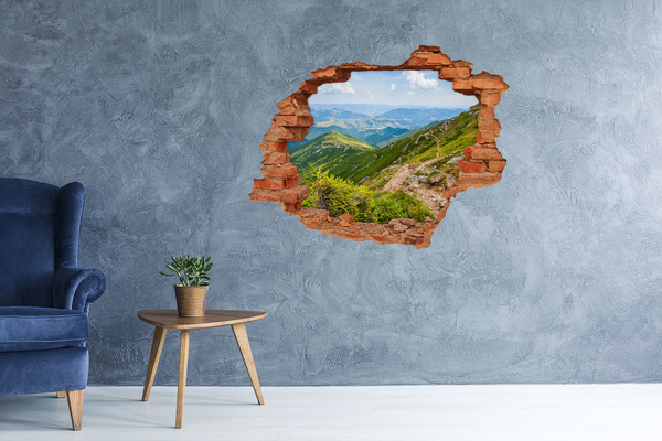 Wandbilder 3D Mauerdurchbruch Berglandschaft mit einem Weg