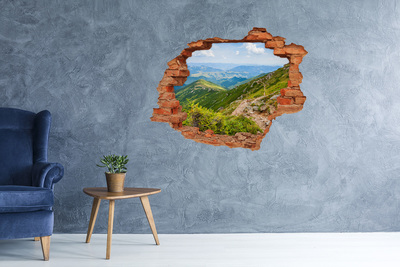 Wandbilder 3D Mauerdurchbruch Berglandschaft mit einem Weg