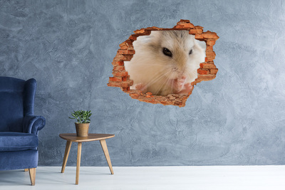 Wandbilder 3D Mauerdurchbruch Hamster in einem Loch in der Wand