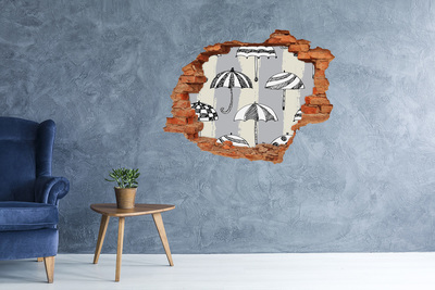 Wandtattoos Loch in der Wand Charmante Sonnenschirme am Strand