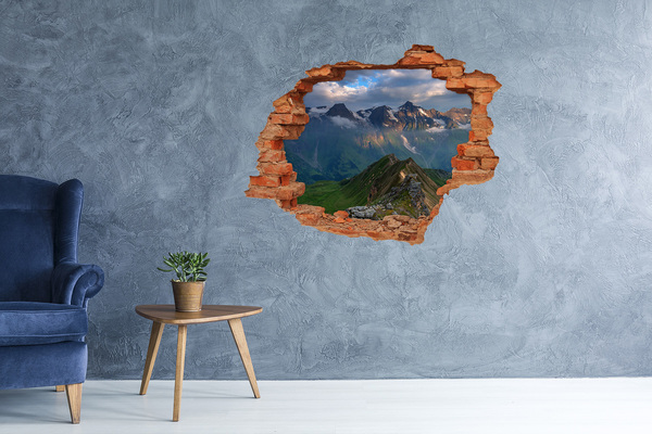 Wandtattoos Loch in der Wand Berglandschaft hinter dem Loch in der Wand
