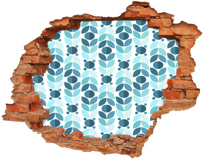 3D Loch Aufkleber Loch in der Wand Blumenmuster