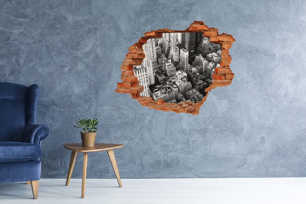 Wandtattoos Loch in der Wand Blick auf den Großstadtdschungel