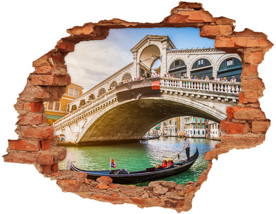 Wandtattoos 3D Optik Loch Rialtobrücke in Venedig