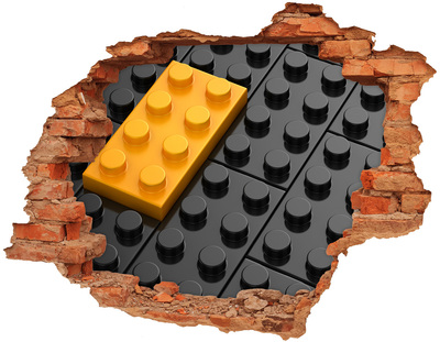 3D Loch Aufkleber Zerbrochene LEGO-Mauer