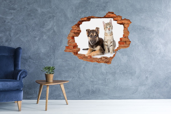 Wandbilder 3D Mauerdurchbruch Freunde aus dem Hinterhof