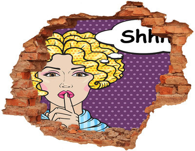 3D Loch Aufkleber Eine Frau mit einem geheimnisvollen Lächeln