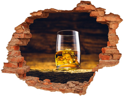 Wandtattoos Loch in der Wand Ein Glas Whisky mit Eis