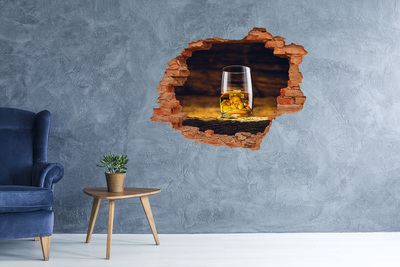 Wandtattoos Loch in der Wand Ein Glas Whisky mit Eis