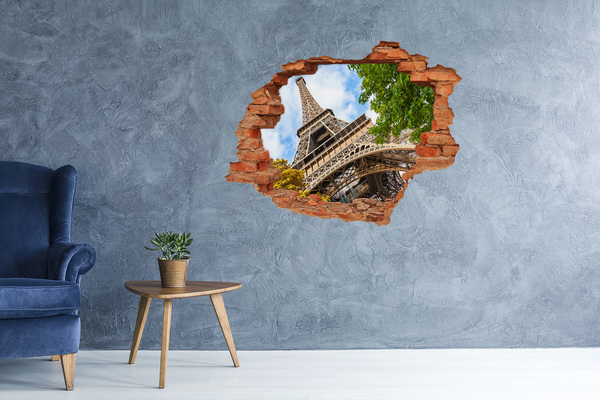 Wandtattoos 3D Optik Loch Der Eiffelturm in Paris