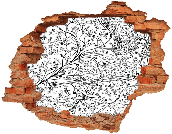 3D Loch Aufkleber Blumenmuster an der Wand