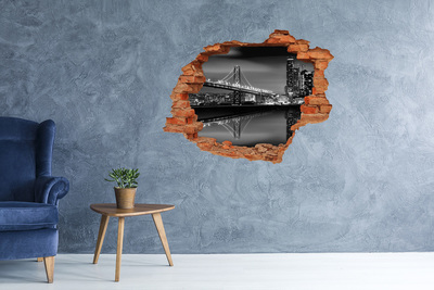 Wandtattoos Loch in der Wand Golden Gate Bridge bei Nacht