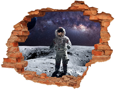 Wandtattoos 3D Optik Loch Astronaut auf dem Mond