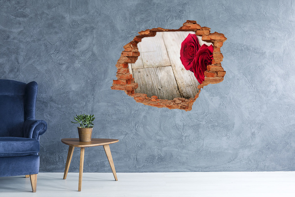 Wandtattoos Loch in der Wand Rosen aus Beton