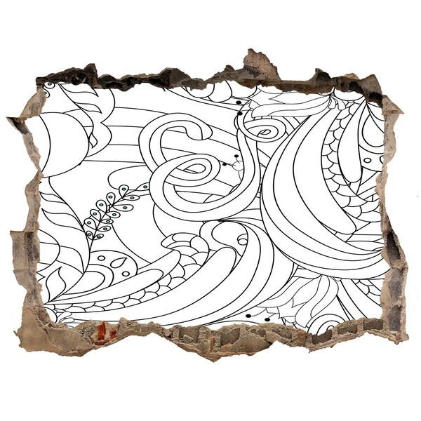 3D Wandsticker Loch Loch in der Wand Blumenmuster